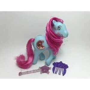 My Little Pony Princess Royal Blue MLP G1 With Wand and Comb Glittery